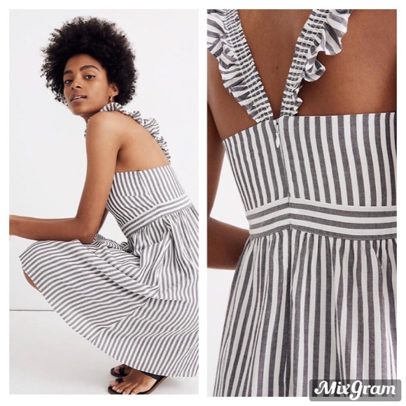 Madewell StripeRuffleStrap Dress (Sz8,10,12) - Picture 2 of 5